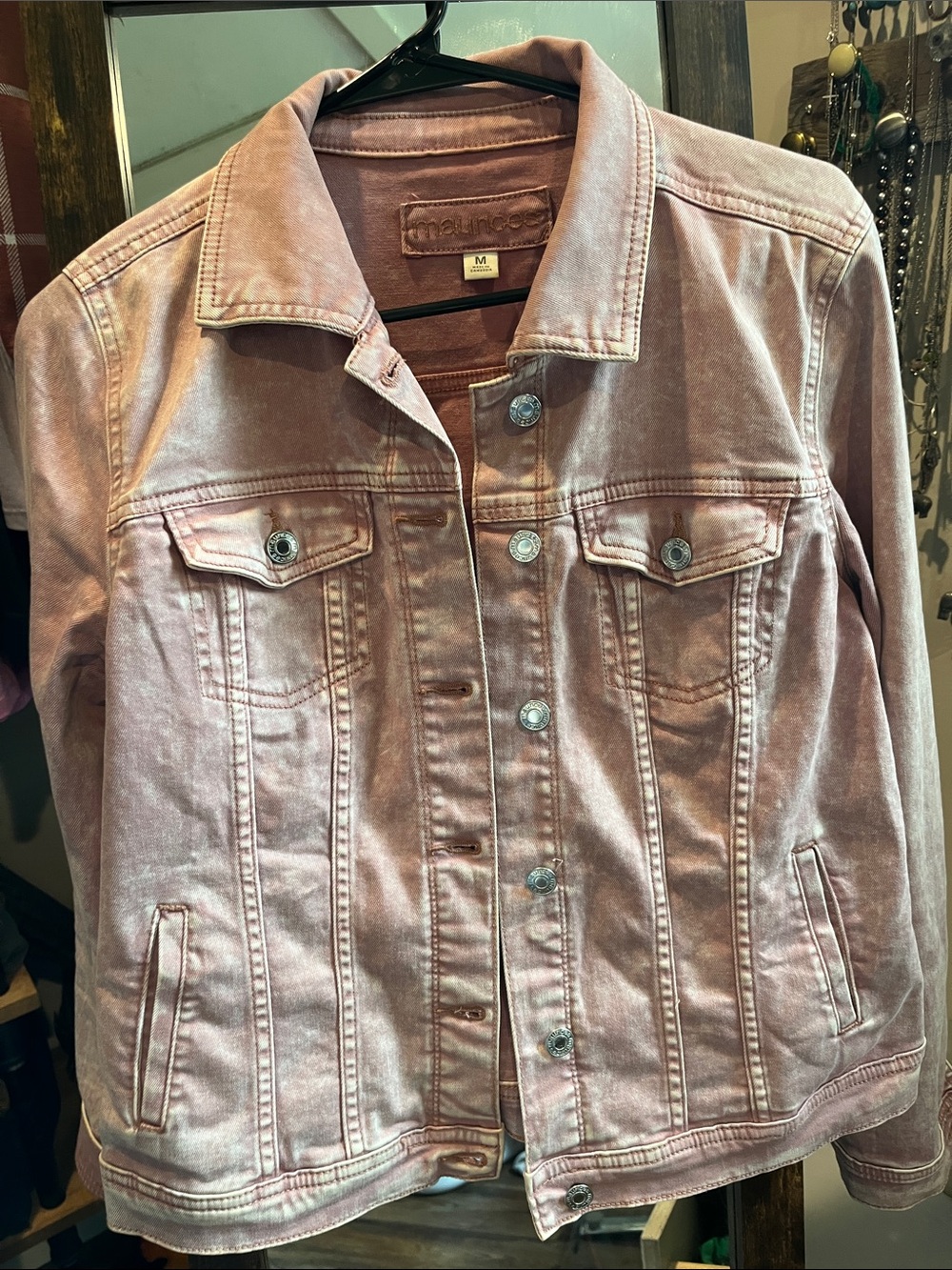 Maurices Dusty Pink Denim Trucker Jacket